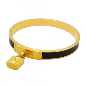 Hermes Kelly Bangle, GP Plated Leather, Gold Brown, Women's